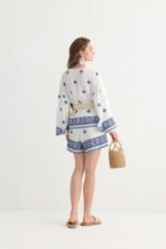 Embroidered V-Neck Boho Romper - Image 2