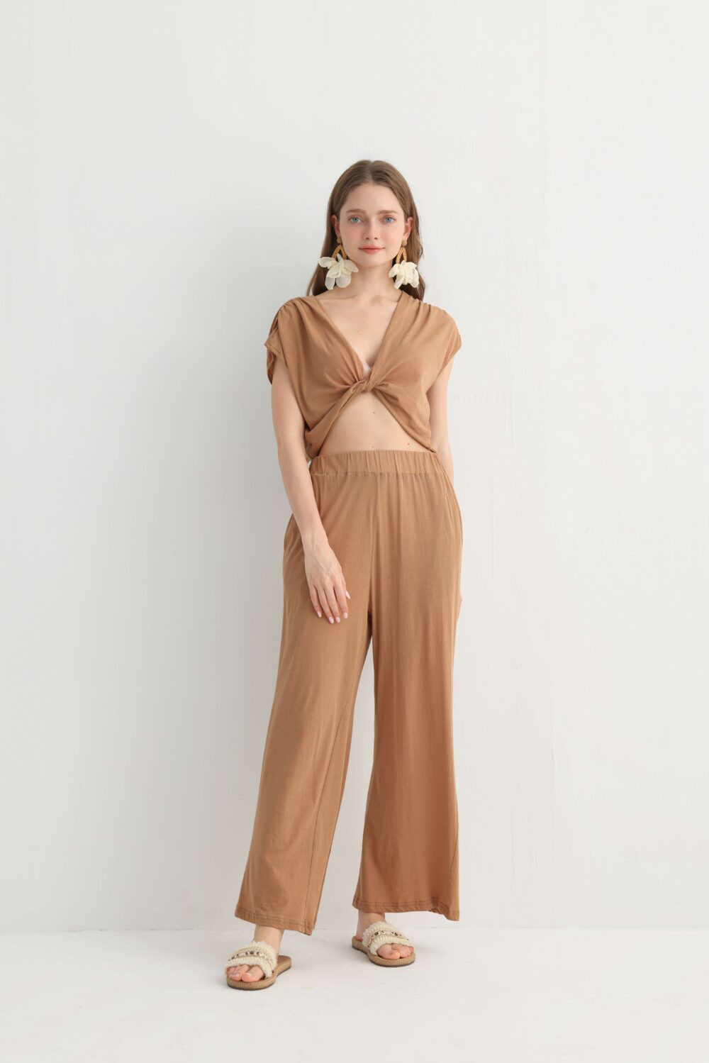 Lazy Chic Washed Cotton Vacation Two‑Piece Outfit