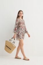 Bohemian Print Tunic Top with Tassel Trim - Image 6