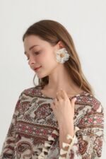 Bohemian Print Tunic Top with Tassel Trim - Image 3