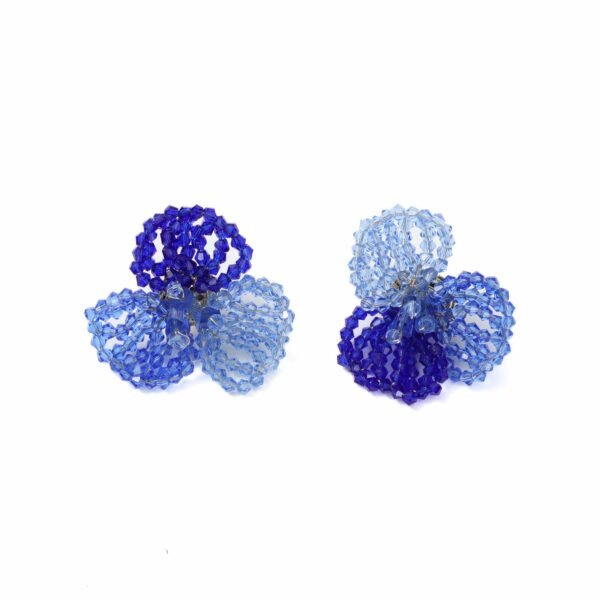 Mori Fresh Green Clover Beaded Studs, Handwoven Floral Cluster Earrings, Summer Versatile Age-Reducing Fresh Accessory.